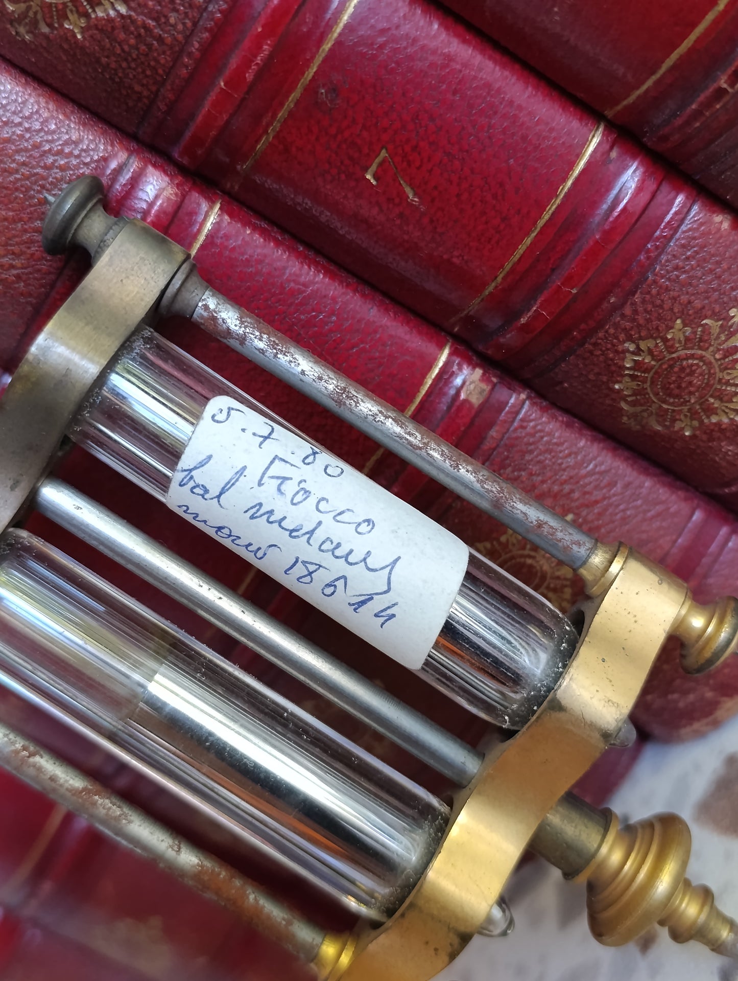 Balancier compensé ancien à mercure pour pendule régulateur de précision – Longueur 27,8 cm