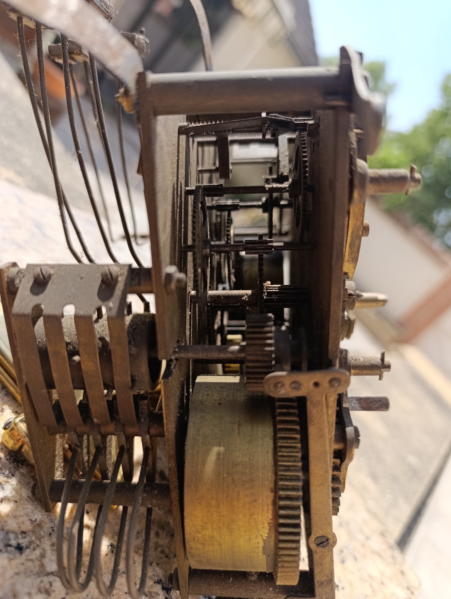 Mouvement ancien de pendule carillon OMITE Westminster 8 tiges 8 marteaux