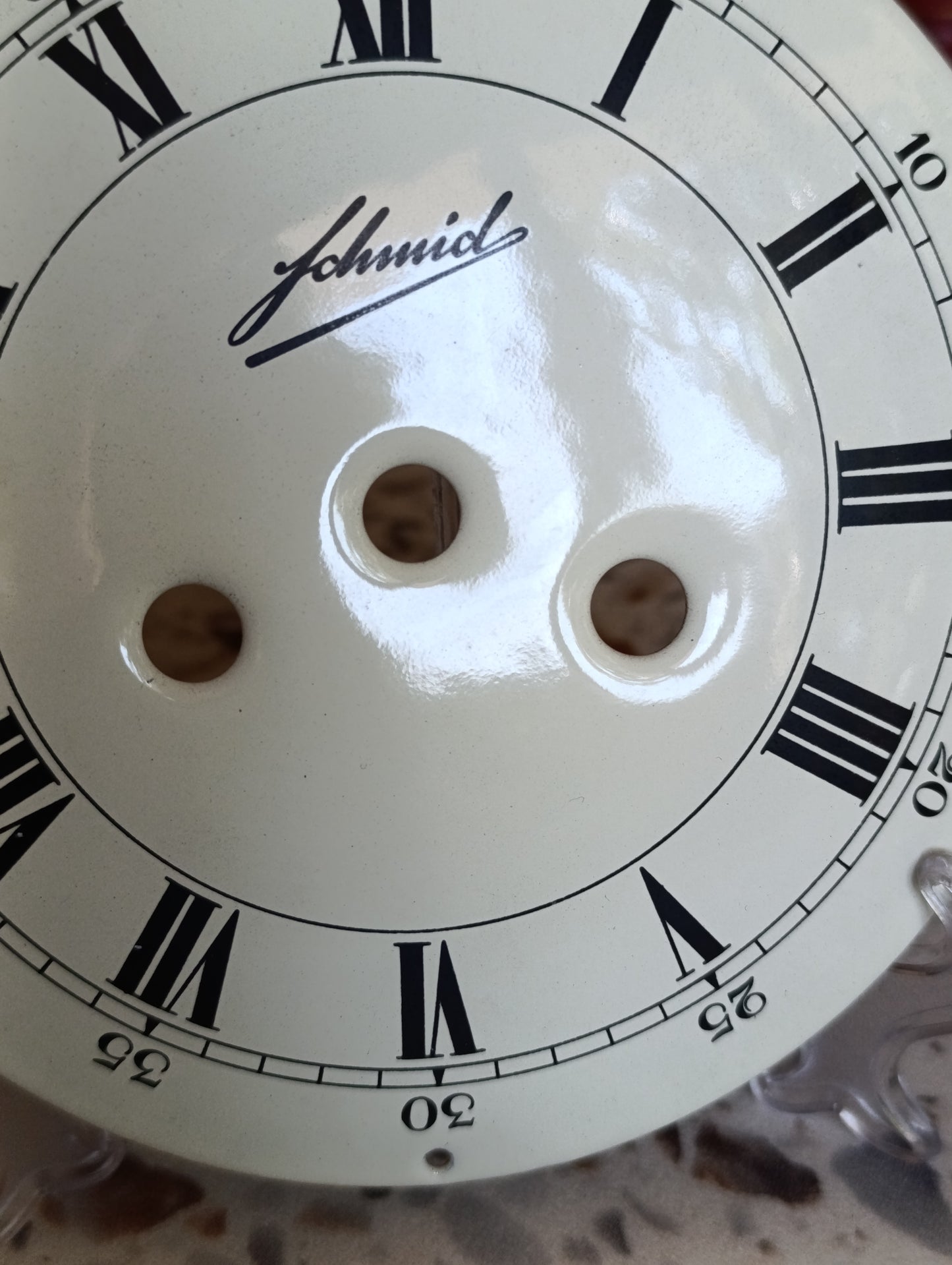 Cadran émaillé pour pendule ou horloge mécanique – Chiffres romains – Ø 14,7 cm