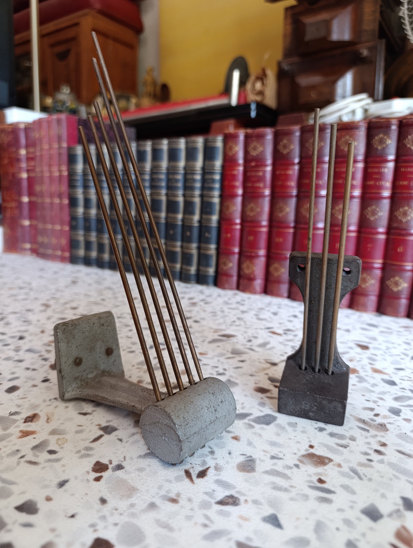 Lot de 2 tiges de carillon anciennes pour pendule ou horloge – 5 et 4 tiges