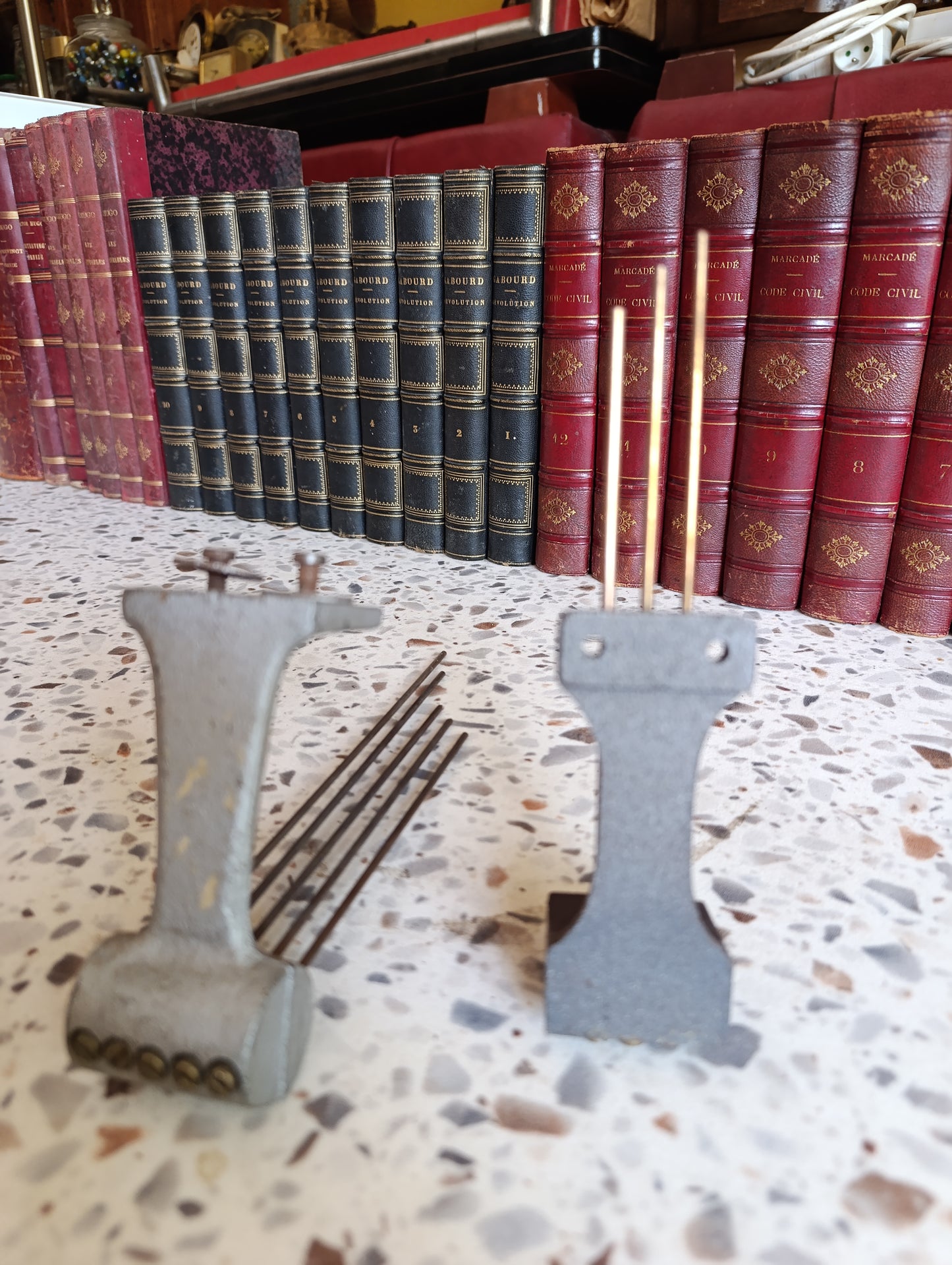Lot de 2 tiges de carillon anciennes pour pendule ou horloge – 5 et 4 tiges