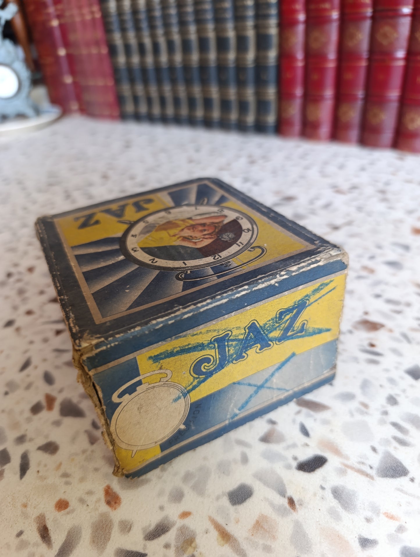 Mouvement ancien de réveil JAZ Marti S. & Cie avec boîte d'origine – Lot de pièces détachées pour restauration