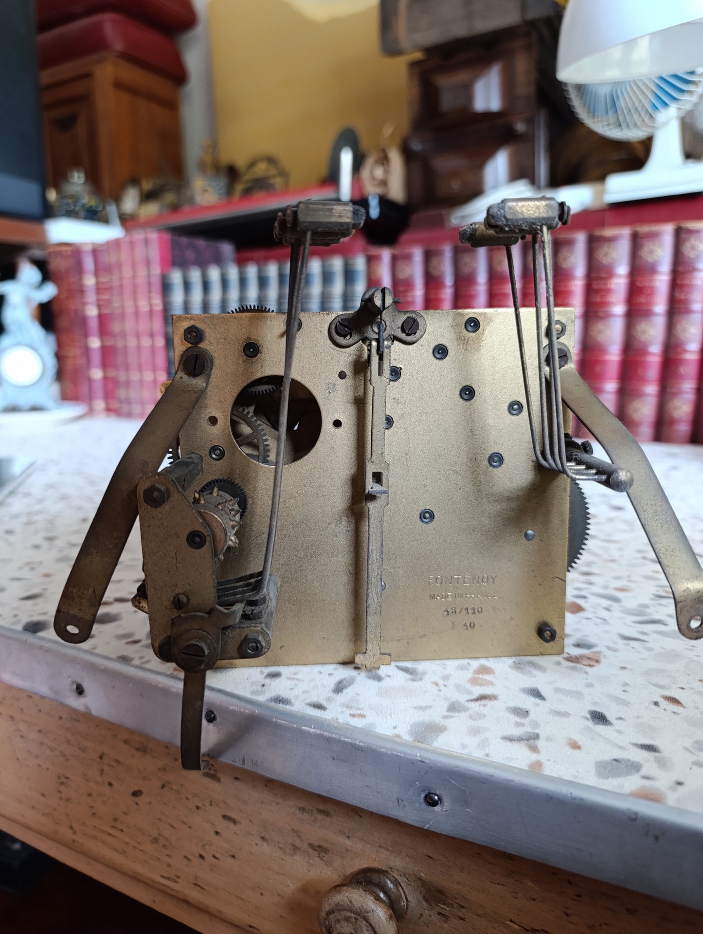 Mouvement d’horloge carillon Fontenoy Made in France 43/110 À remonter