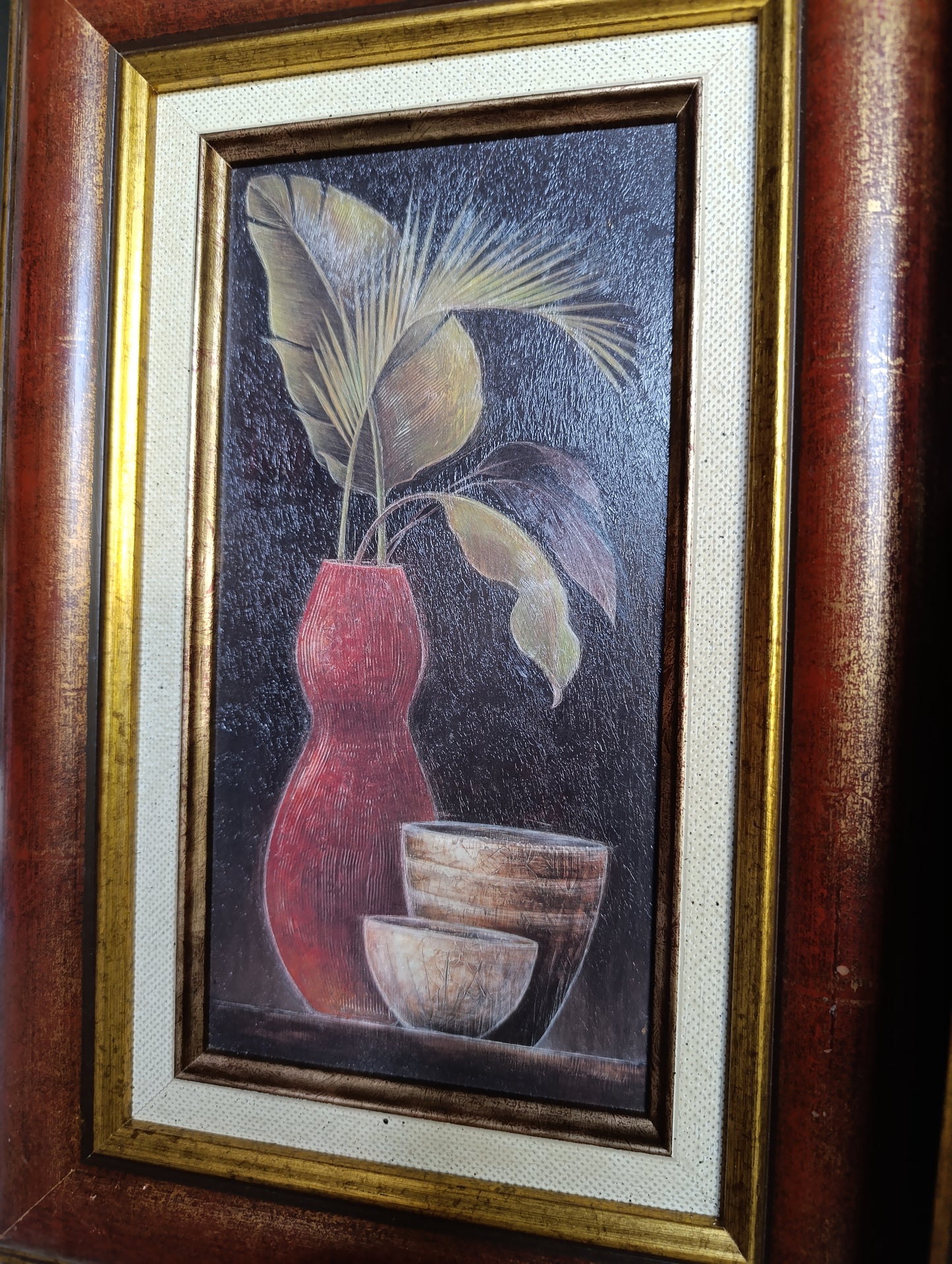 Lot de 2 tableaux décoratifs encadrés – Nature morte florale – 39 x 27 cm