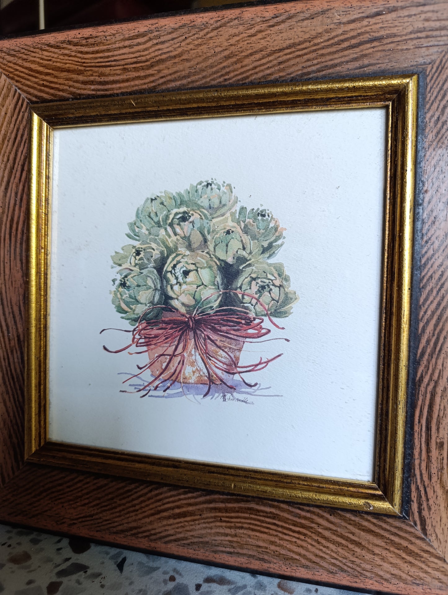 Lot de 2 tableaux décoratifs encadrés 29,5 x 29,5 cm