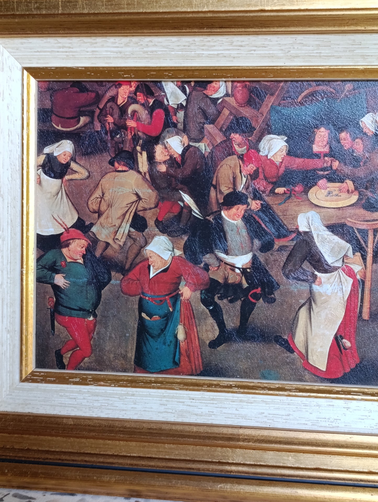 Tableau reproduction Pieter Bruegel Danse paysanne encadré – 31,5 x 39,2 cm