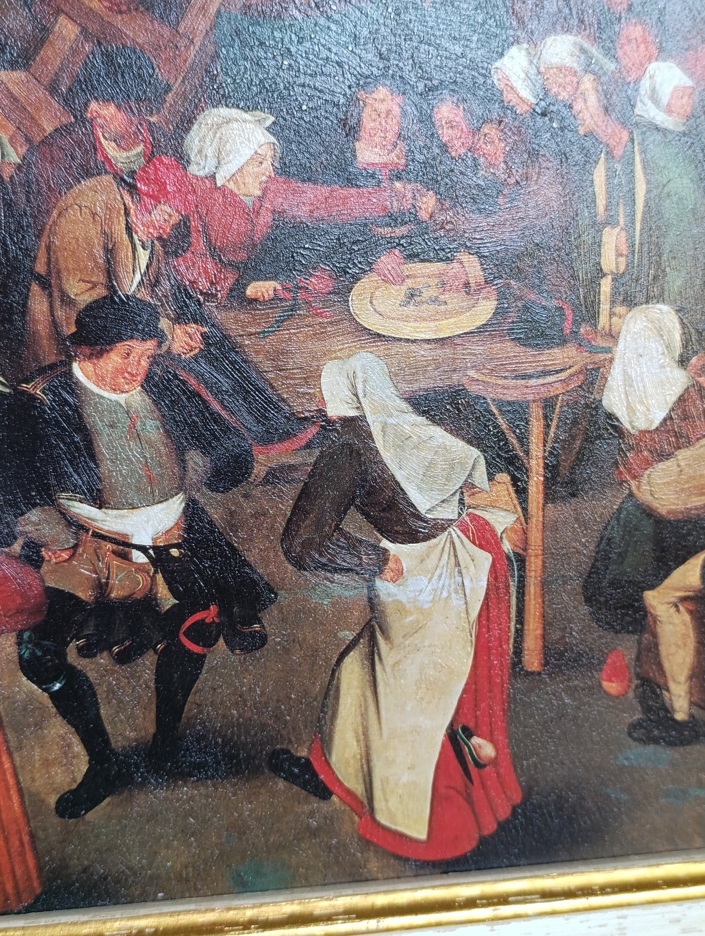Tableau reproduction Pieter Bruegel Danse paysanne encadré – 31,5 x 39,2 cm