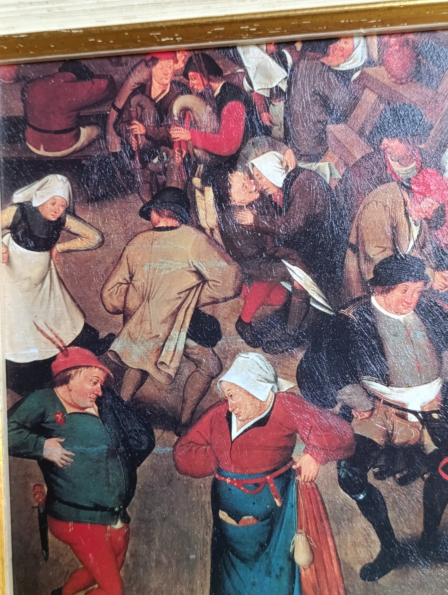Tableau reproduction Pieter Bruegel Danse paysanne encadré – 31,5 x 39,2 cm
