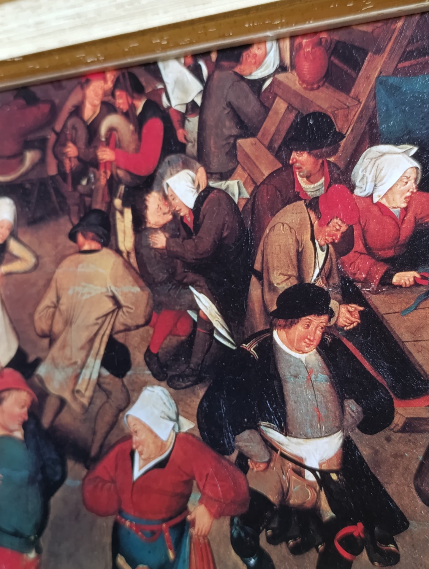 Tableau reproduction Pieter Bruegel Danse paysanne encadré – 31,5 x 39,2 cm