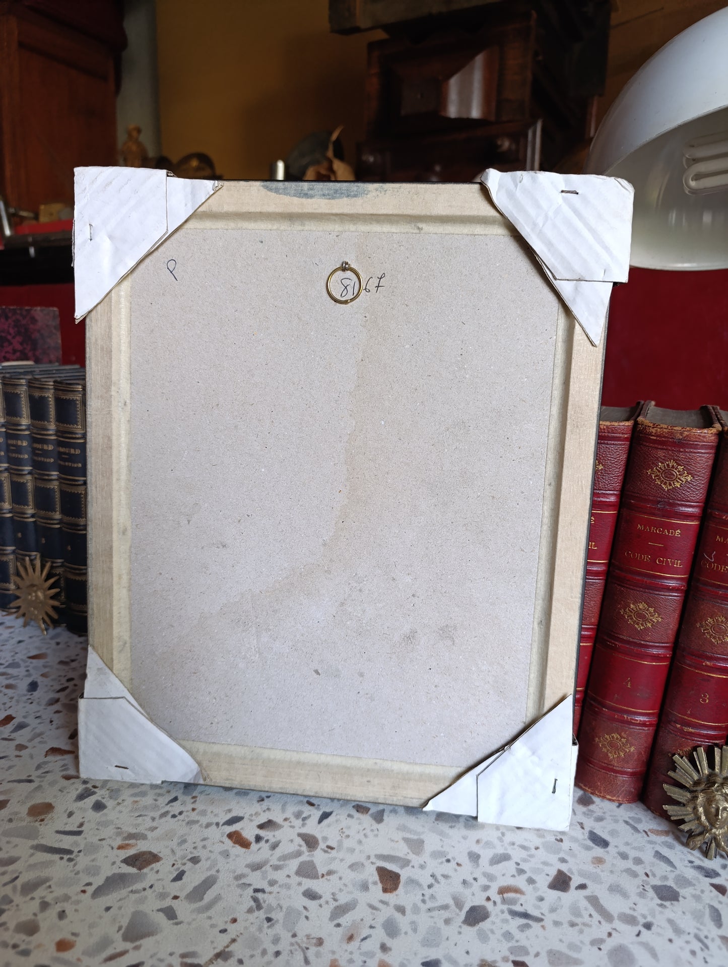 Lot de 2 tableaux encadrés – Reproductions style art naïf – Artisans au travail – 34 x 28 cm