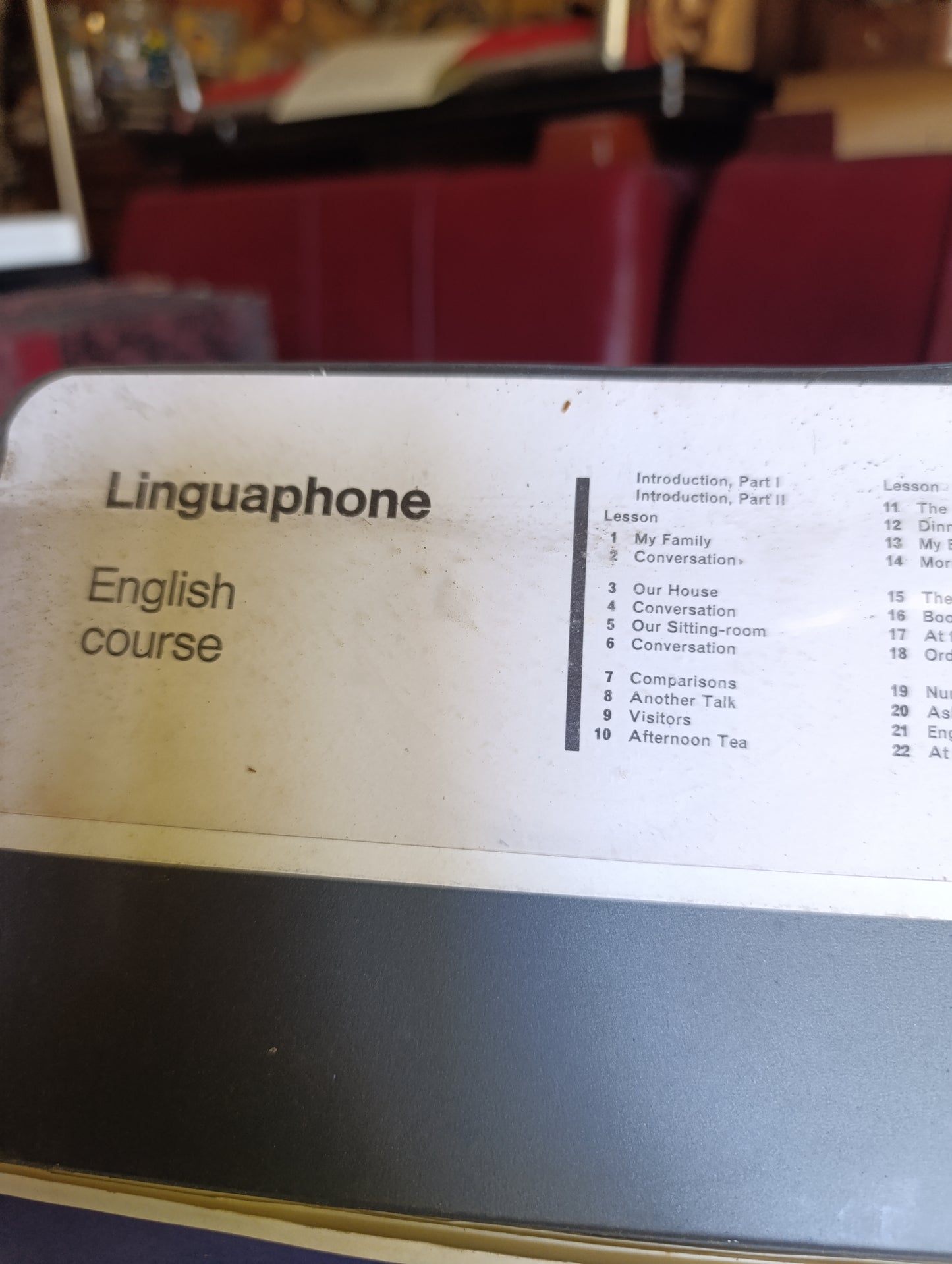 Coffret Linguaphone English Course vintage avec mallette de rangement – Méthode d'apprentissage de l'anglais