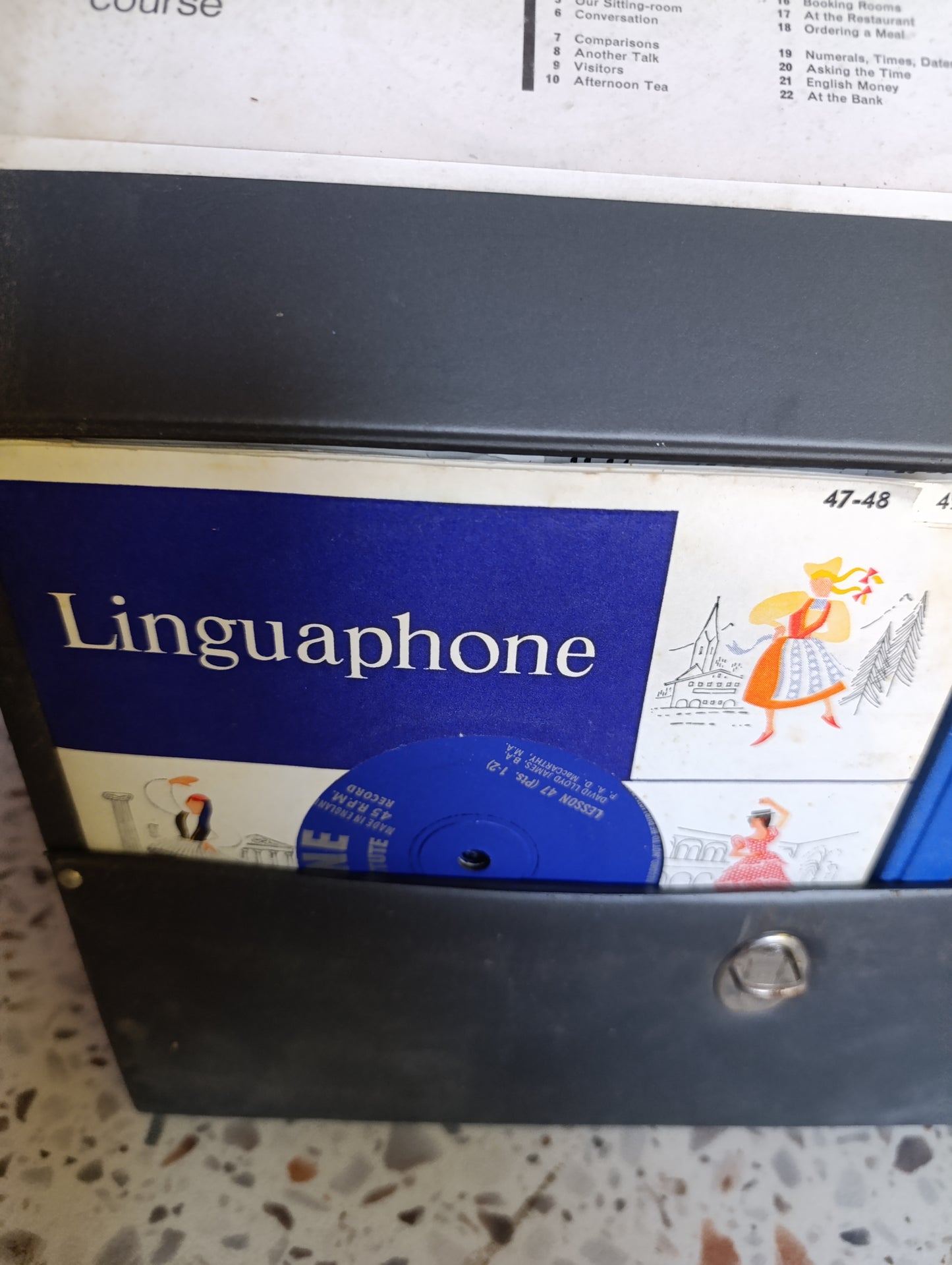Coffret Linguaphone English Course vintage avec mallette de rangement – Méthode d'apprentissage de l'anglais
