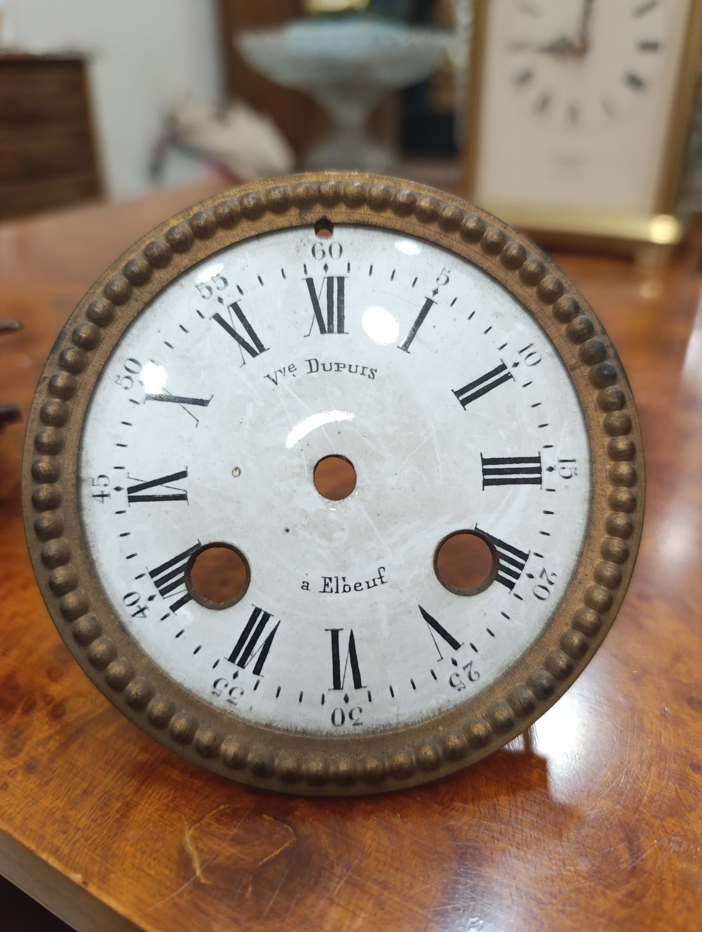 Mouvement d'horloge ancien Vve Dupuis Elbeuf avec cadran émaillé – À restaurer