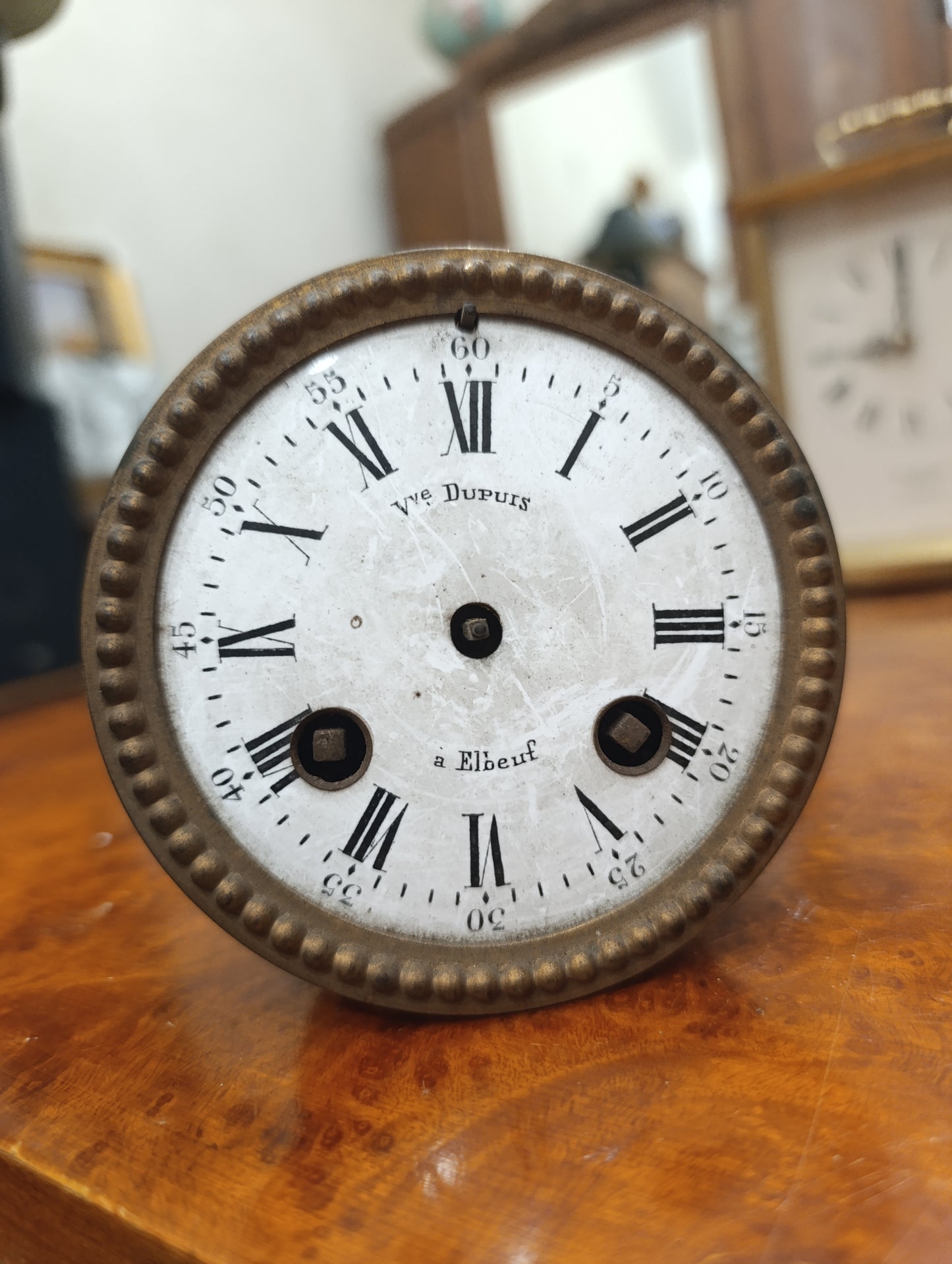 Mouvement d'horloge ancien Vve Dupuis Elbeuf avec cadran émaillé – À restaurer