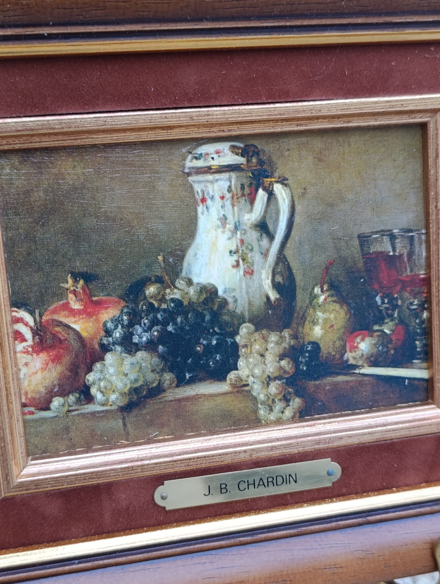 Tableau J.-B. Chardin – Nature morte aux fruits et à la cruche – Reproduction encadrée