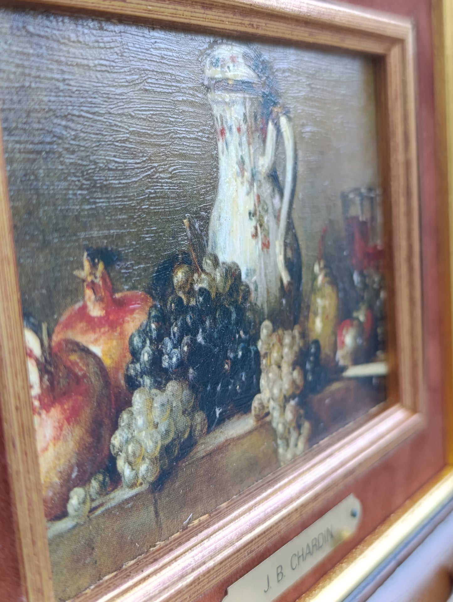 Tableau J.-B. Chardin – Nature morte aux fruits et à la cruche – Reproduction encadrée