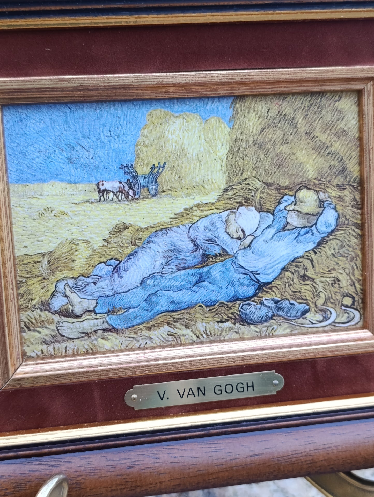Vincent Van Gogh – La Sieste – Reproduction tableau encadré vintage