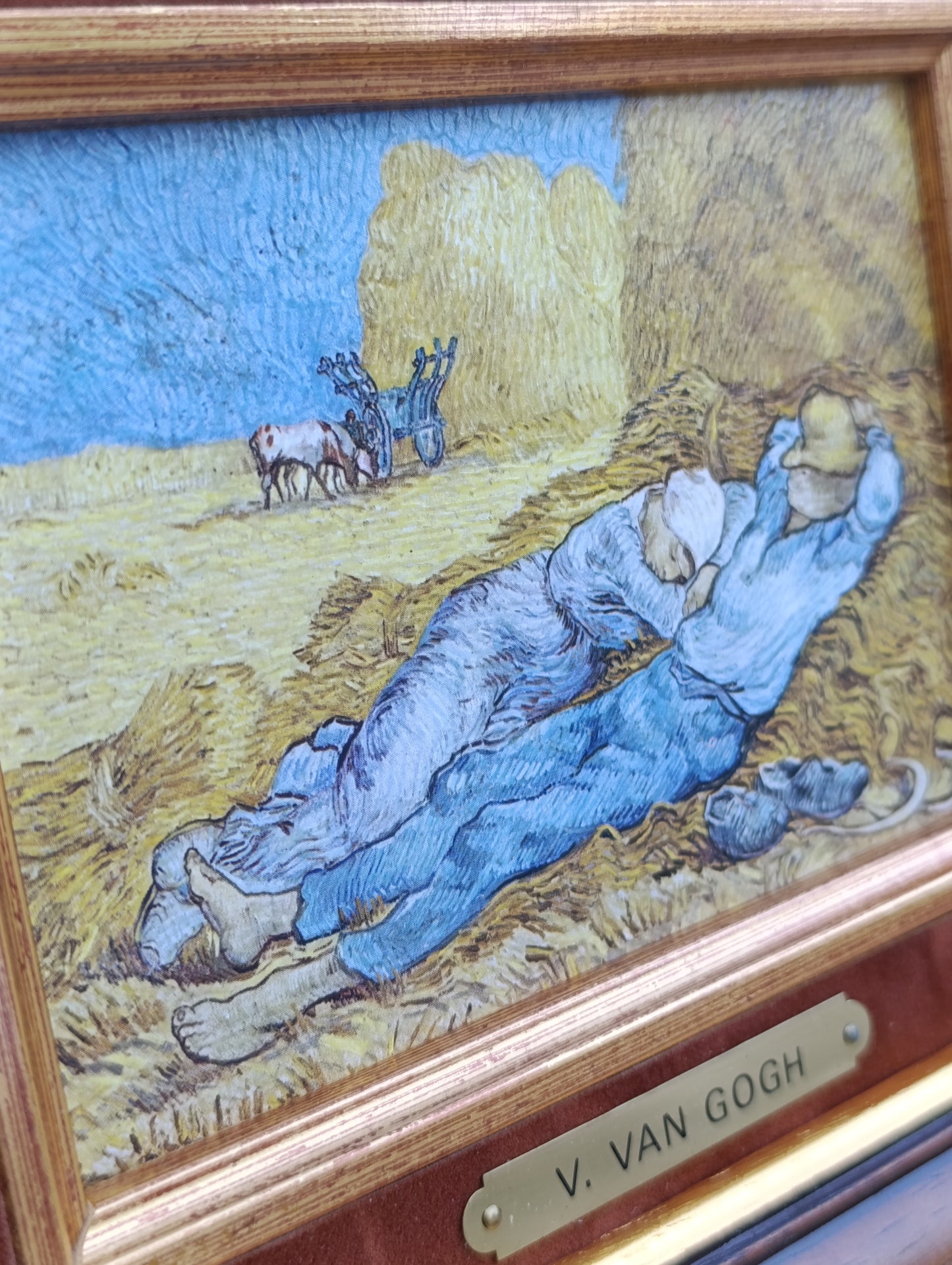 Vincent Van Gogh – La Sieste – Reproduction tableau encadré vintage