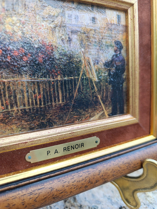Pierre-Auguste Renoir – Peintre au chevalet dans un jardin – Reproduction encadrée
