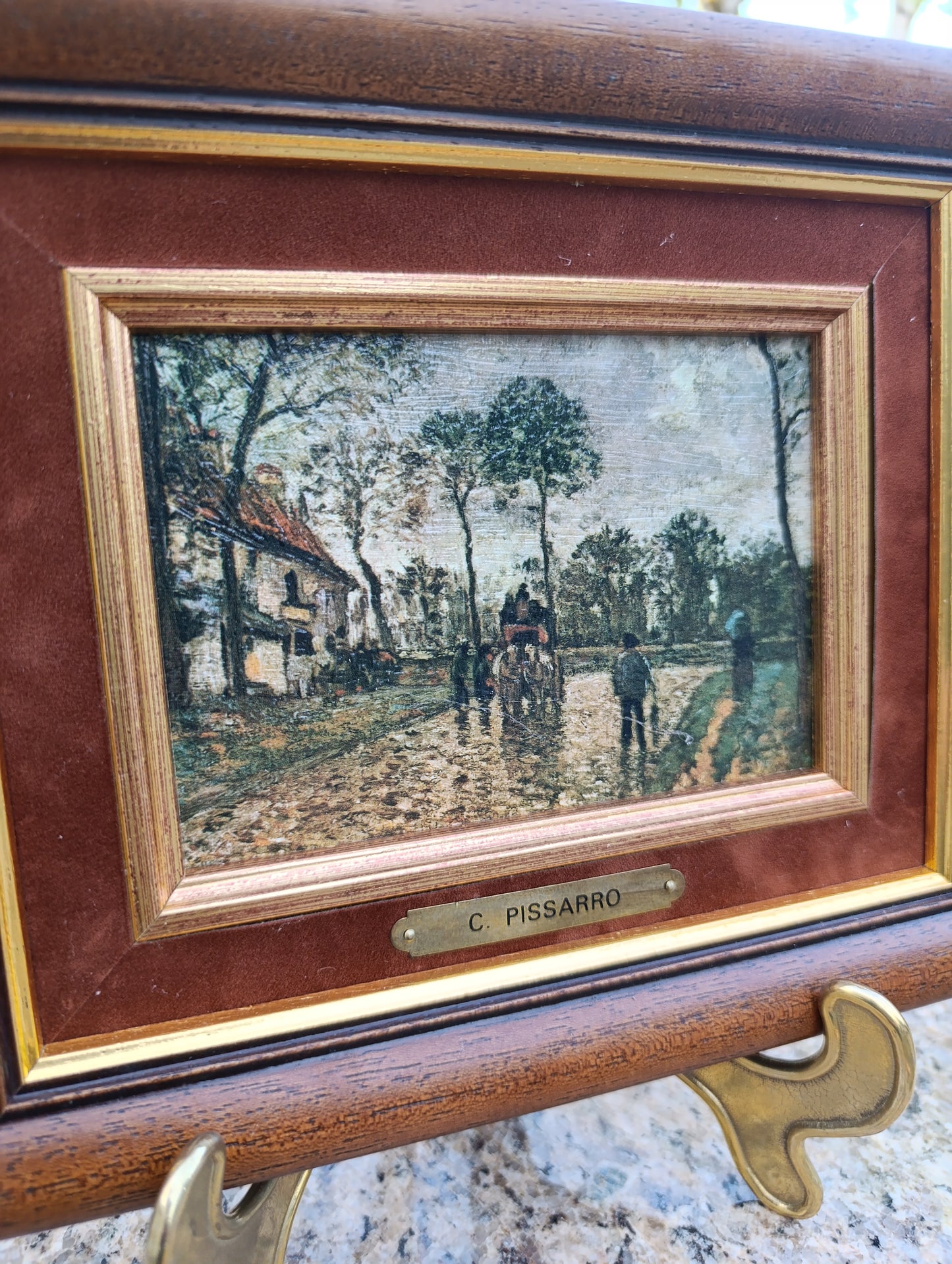 Camille Pissarro – Route de campagne avec attelage – Reproduction impressionniste encadrée
