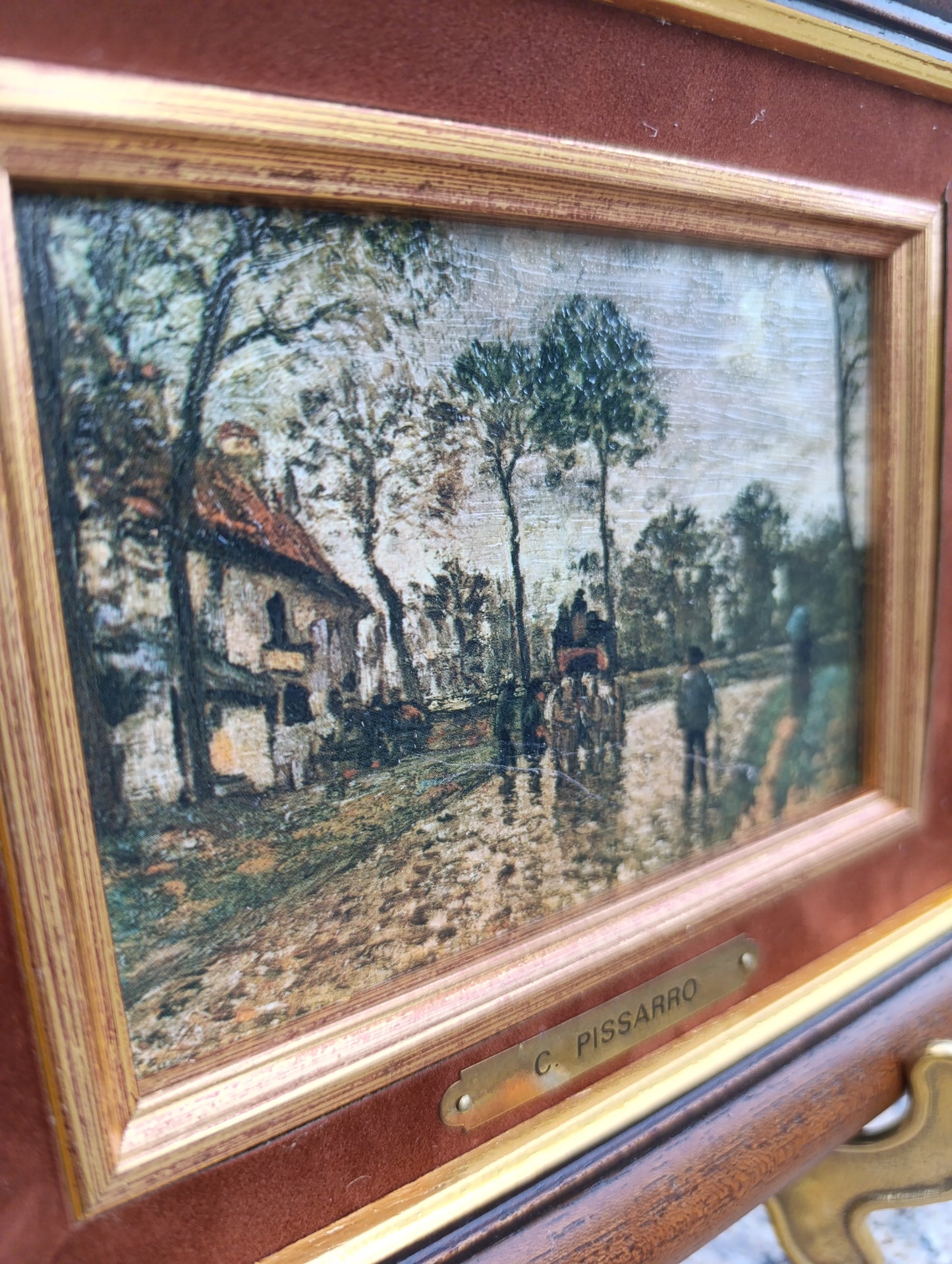 Camille Pissarro – Route de campagne avec attelage – Reproduction impressionniste encadrée