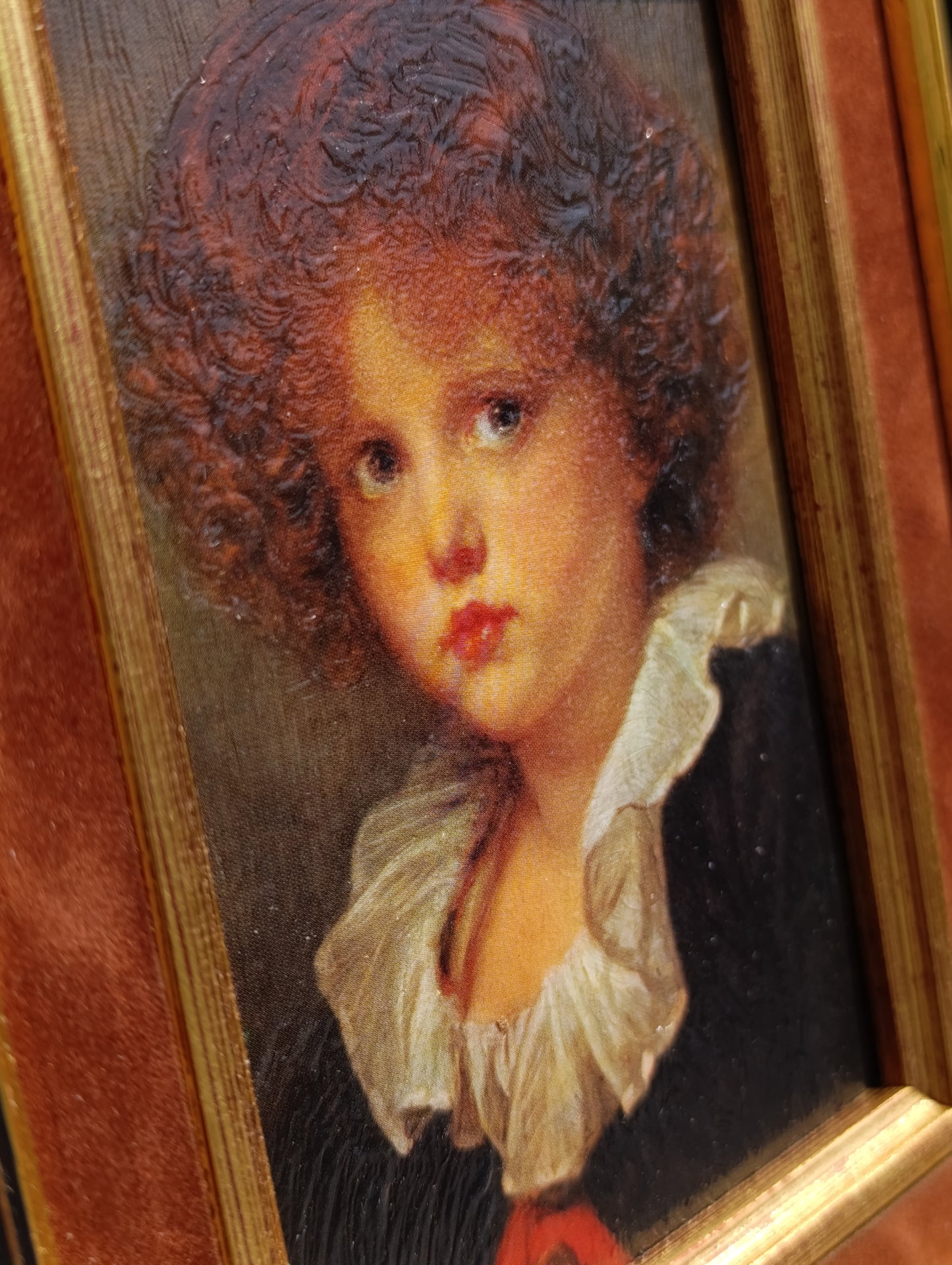 J.B. Greuze – Portrait d’enfant – Reproduction encadrée vintage