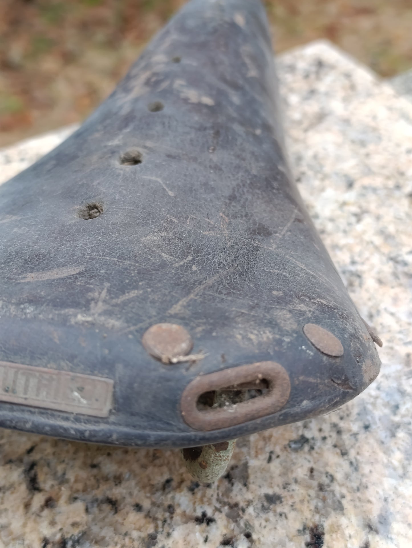 Ancienne selle de vélo en cuir Henri Gautier – bicyclette vintage cyclisme ancien