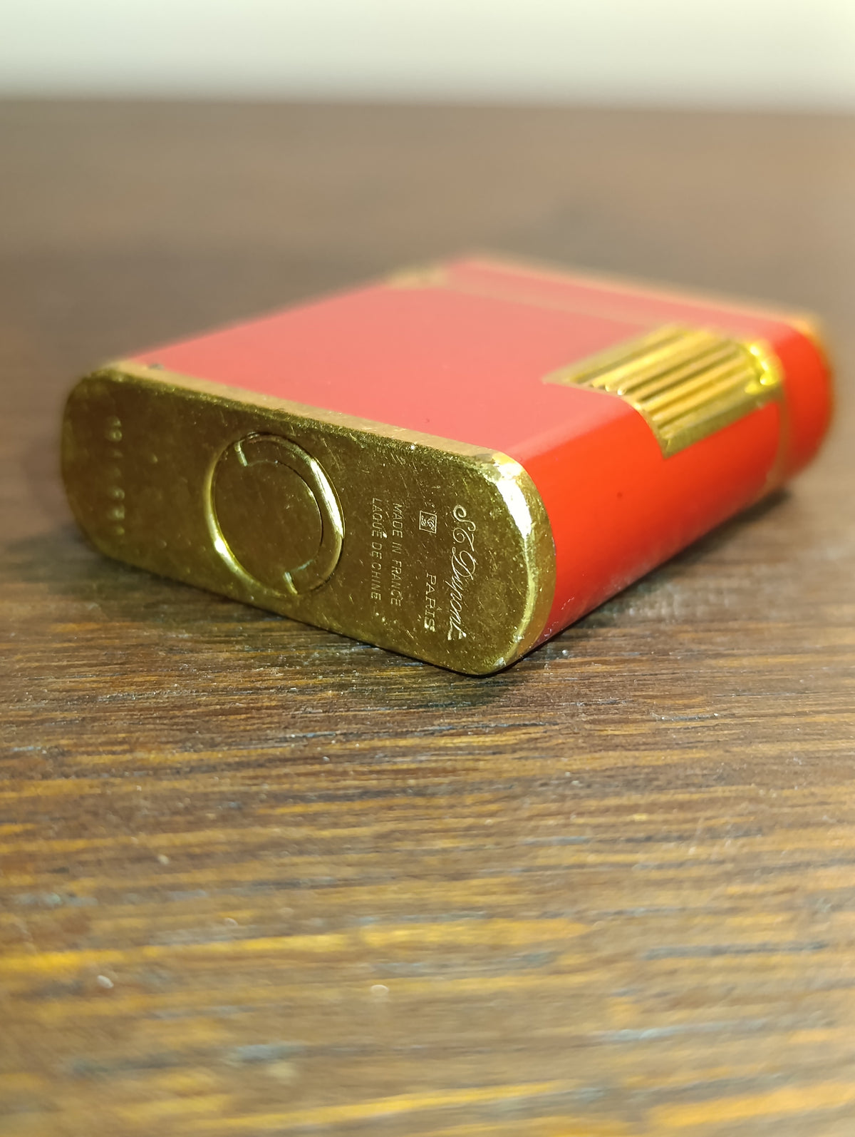 Briquet S.T. Dupont Paris Vintage – Laque de Chine Rouge – Doré – Made in France