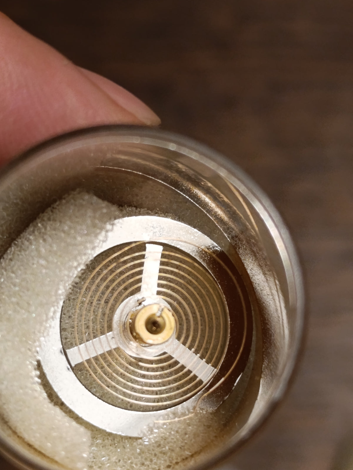 Balancier avec spiral et axe pour réveil – boîte marquée Jaz PA 072 Crescendo – vue 6
