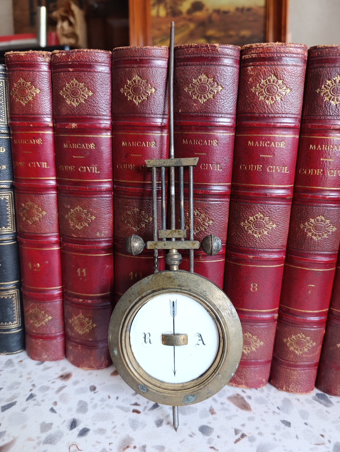 Balancier de Compensation Ancien pour Pendule Régulateur en Laiton et Acier