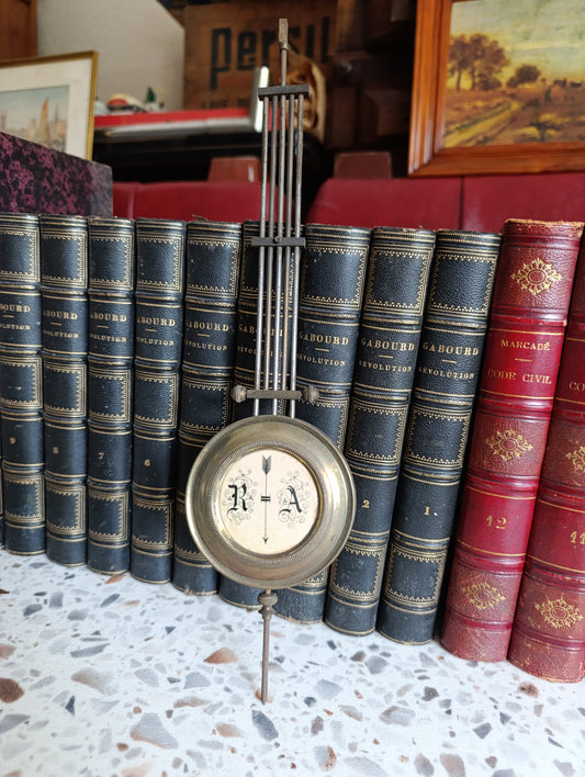 Balancier Régulateur Ancien RA pour Pendule de Précision en Laiton et Acier