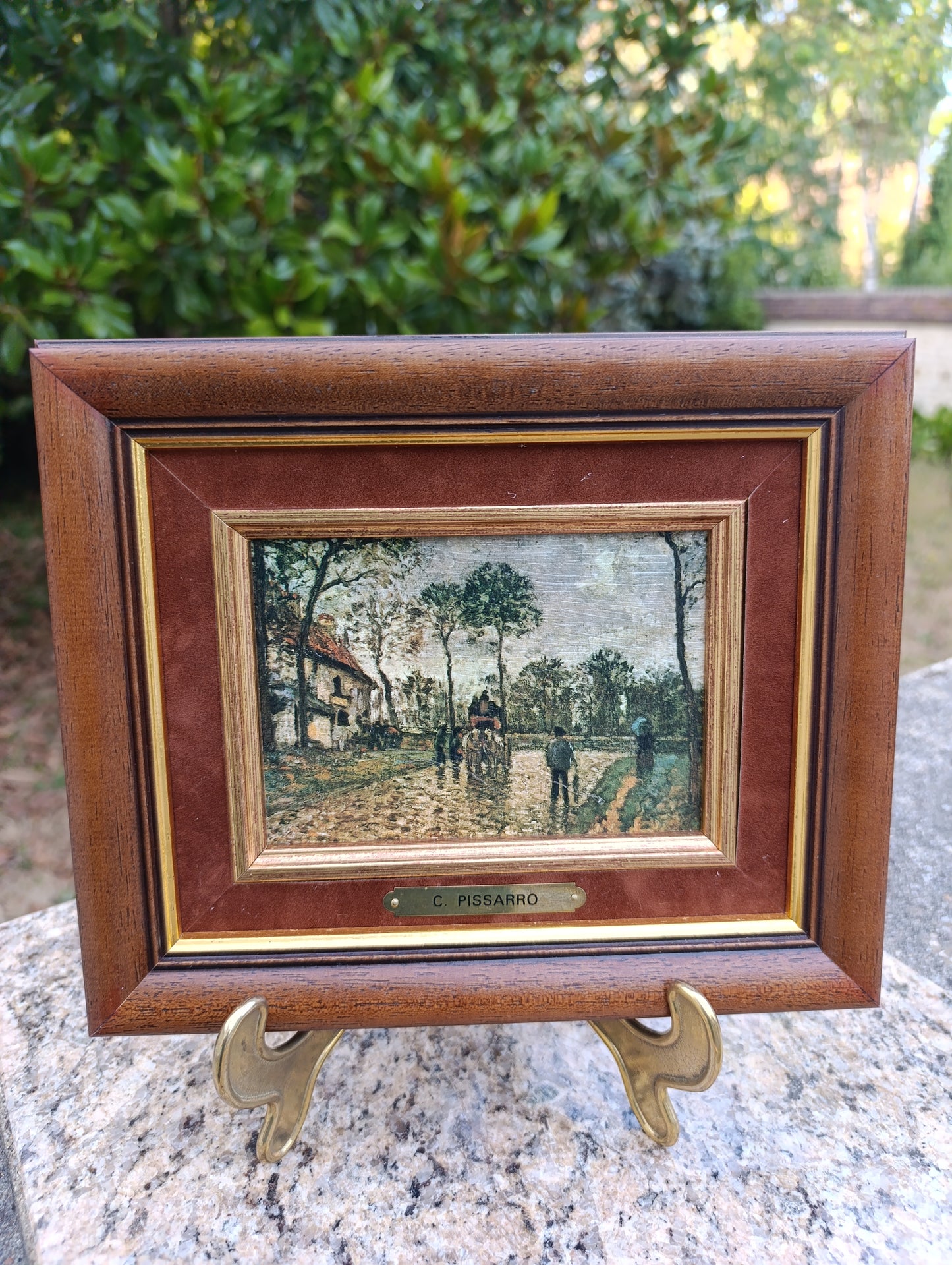 Camille Pissarro – Route de campagne avec attelage – Reproduction impressionniste encadrée