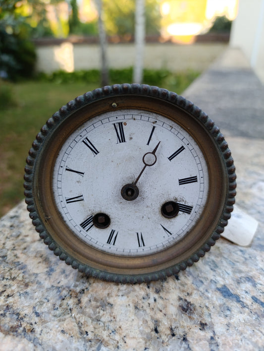 Mouvement d'horloge ancienne L.S & Cie avec cadran émaillé – Pour pièces ou restauration