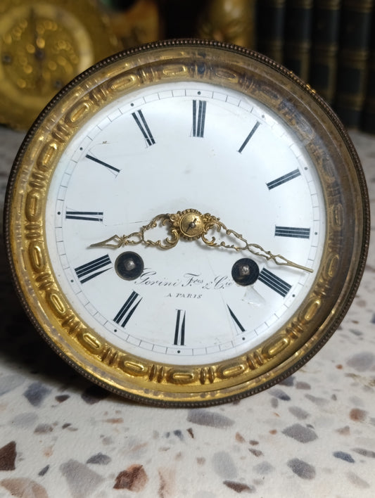 Mouvement de Pendule Ancien Gorini Frères & Cie Paris avec Cadran Émaillé