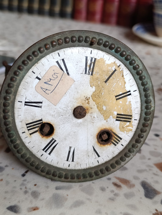 Mouvement de pendule ancien Messier Paris avec cadran émaillé pour pièces