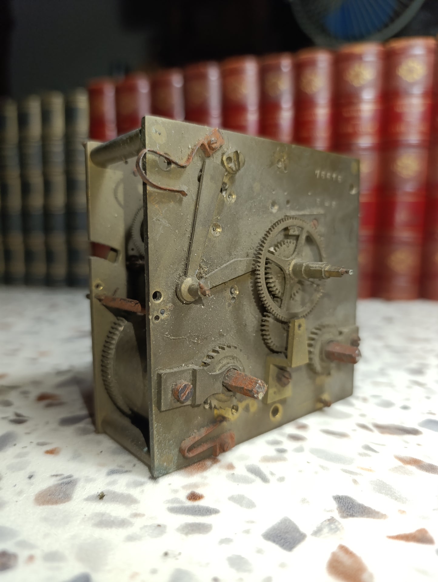 Mouvement d'horloge ancien Japy Frères à sonnerie 2 trains en laiton – Mécanisme de pendule – Hauteur 10,3 cm