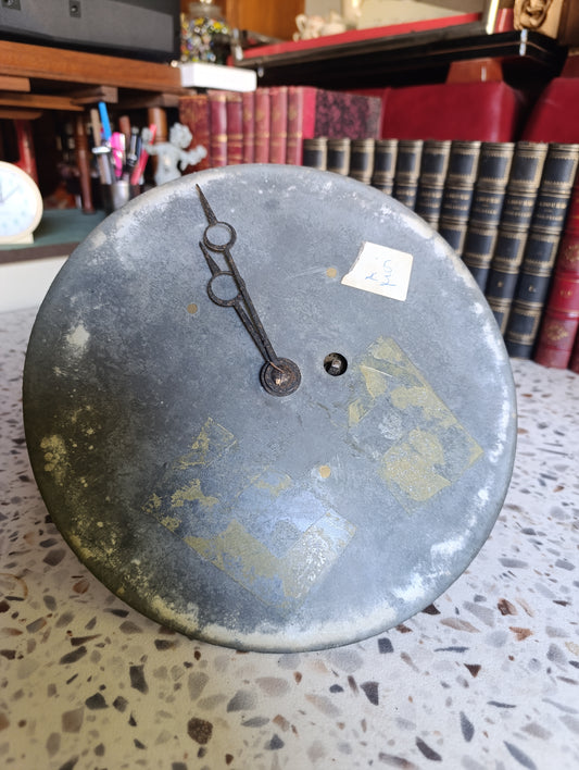 Cadran ancien d’horloge industrielle E. Faucon Ø 25 cm avec aiguilles