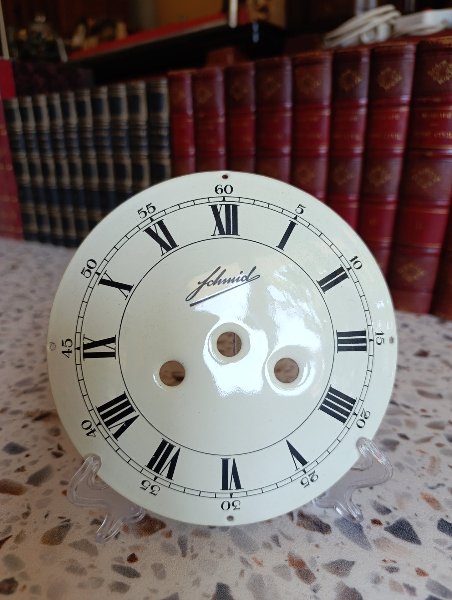 Cadran émaillé pour pendule ou horloge mécanique – Chiffres romains – Ø 14,7 cm