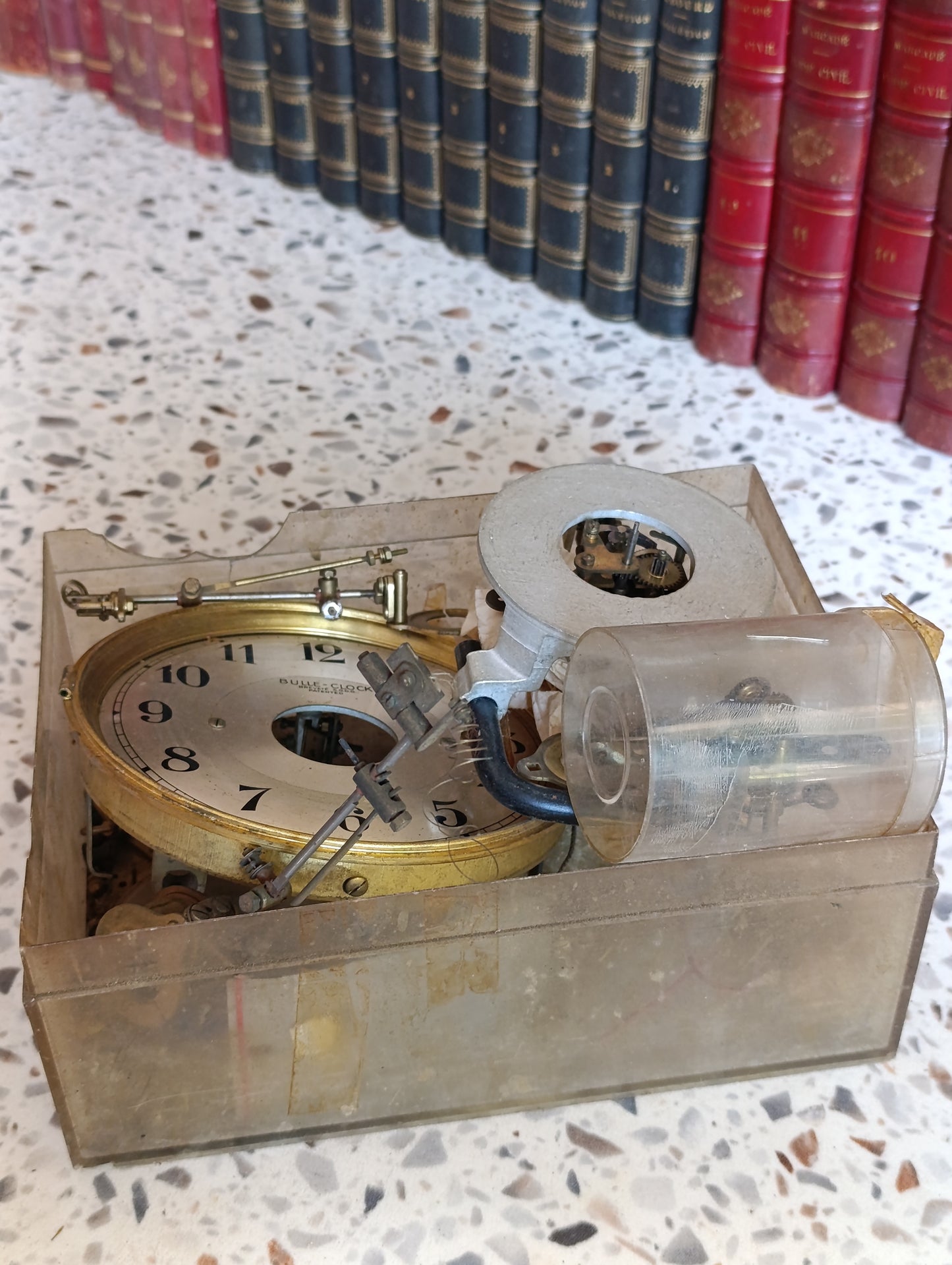 Lot de pièces d'horloge Bulle Clock – Cadran, mécanismes et composants anciens pour restauration