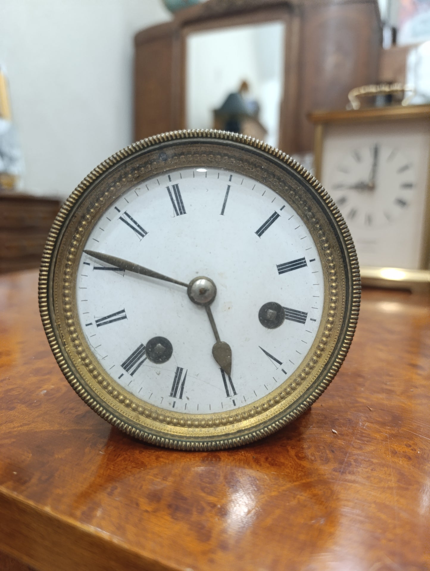 Mouvement de pendule Japy Frères Médaille d'Honneur avec cadran, aiguilles, lunette et verre – Complet – Pour restauration