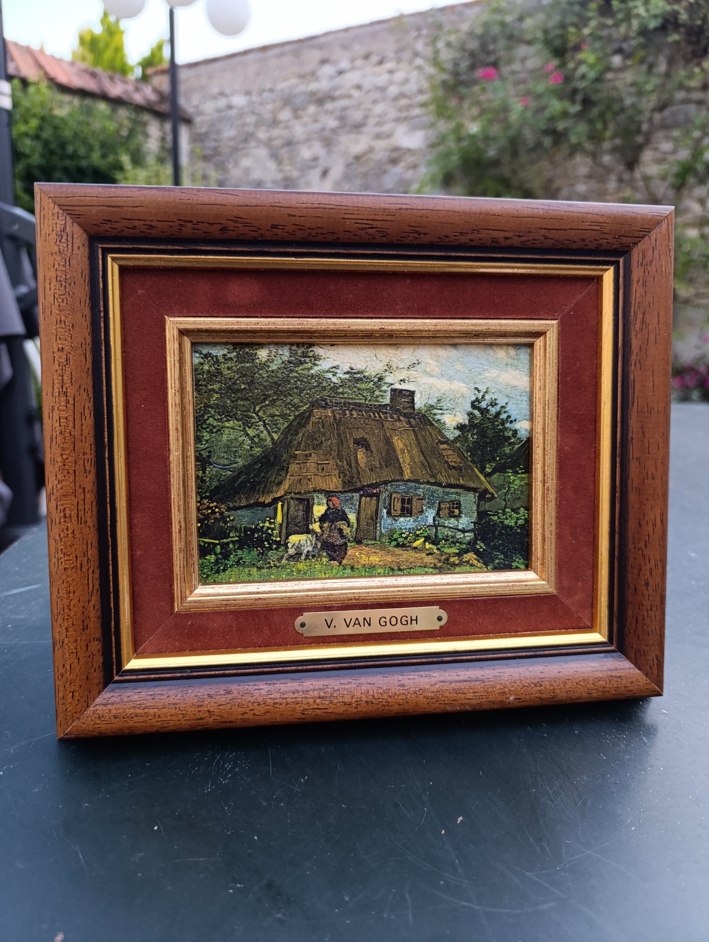 Reproduction encadrée Vincent Van Gogh – Chaumière rustique – Cadre bois 20 × 24 cm